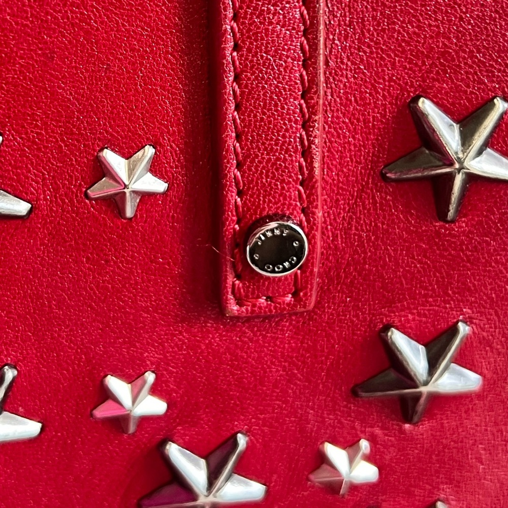 Jimmy Choo Small Sofia Red Leather Star Studded Handbag - EXCELLENT CONDITION - Picture 6 of 16